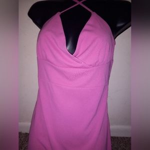 Pink Maxi Short  Spaghetti  Strap Dress